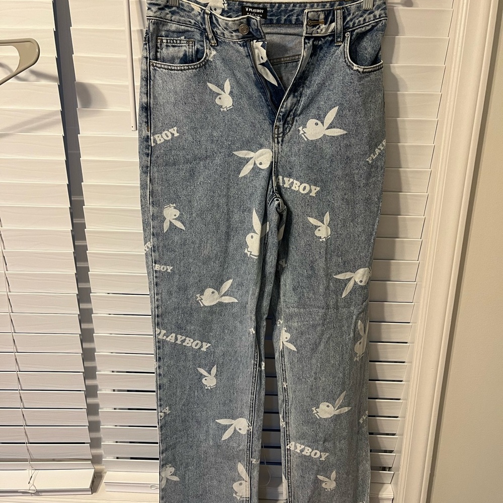 PLAYBOY Women's Light Blue Straight Leg Jeans